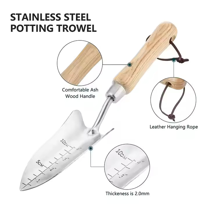 Stainless Steel Garden Trowel, Durable, Rust-Resistant