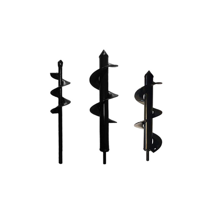 3-Piece Garden Auger Set, Heavy Duty Steel Drill Bits