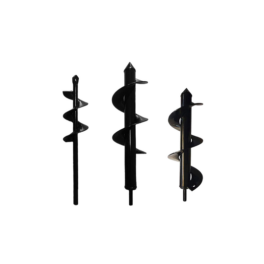 3-Piece Garden Auger Set, Heavy Duty Steel Drill Bits