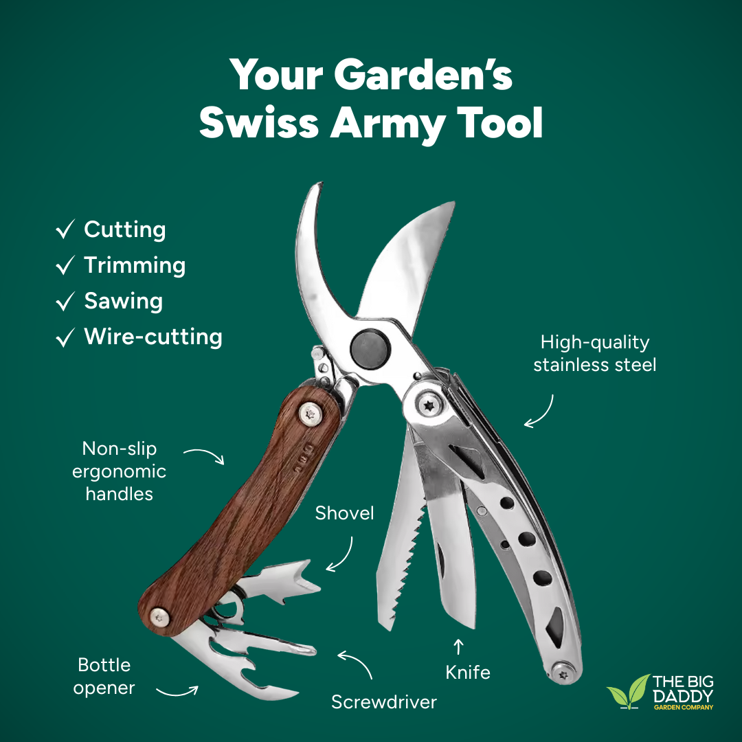 8-in-1 Garden Pruning Shears, Durable Stainless Steel