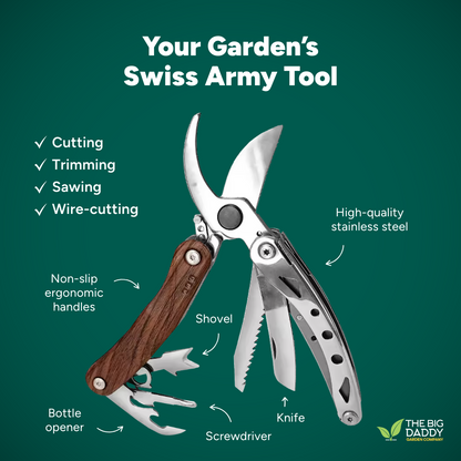8-in-1 Garden Pruning Shears, Durable Stainless Steel