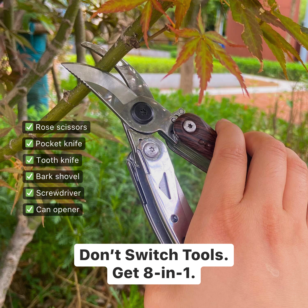 8-in-1 Garden Pruning Shears, Durable Stainless Steel