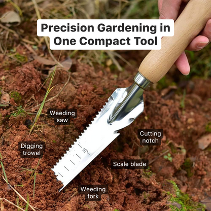 5-in-1 Garden Spade Multi-Tool, For Weeding, Digging, and Cutting